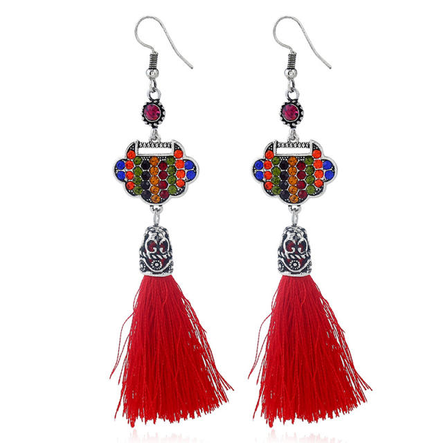 Lock thread tassel earrings