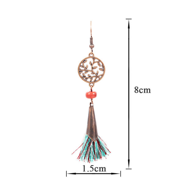 Retro thread tassel earrings 3 pairs