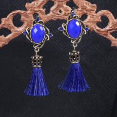 Retro crysral thread tassel earrings