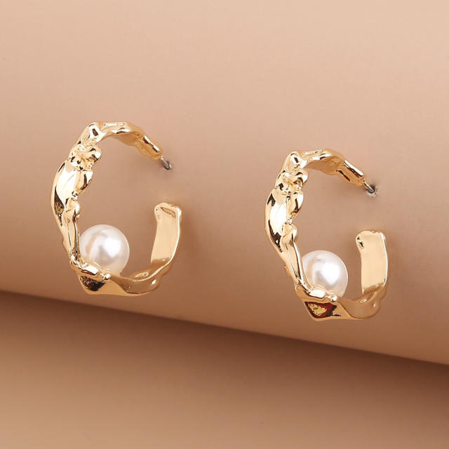 Pearl hoop earrings