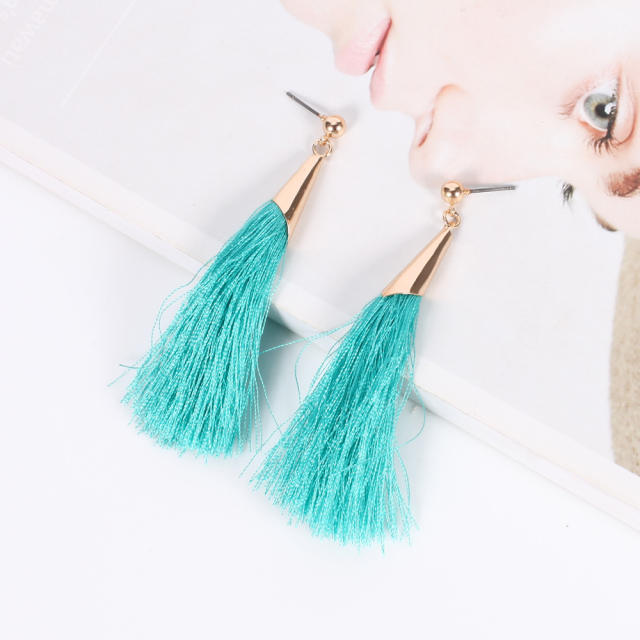 Bohemian style retro thread tassel earrings