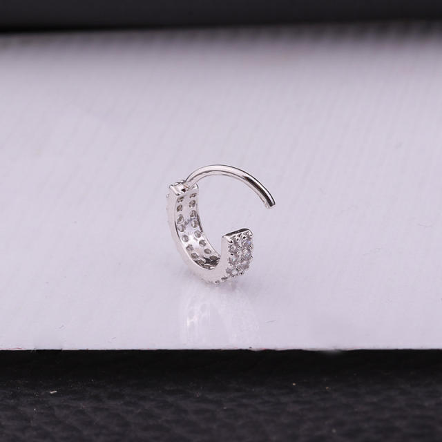 Fashion zircon hoop huggie earrings