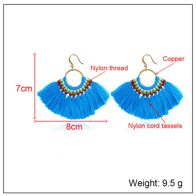 Fashion hoop tassel earrings