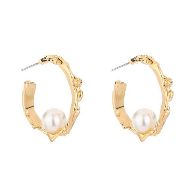 Pearl hoop earrings