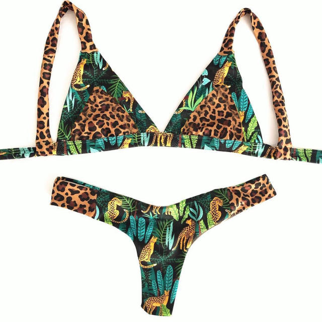 Sexy leopard grain bikini cover up