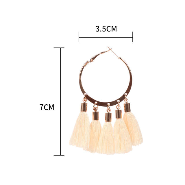 Fashion hoop tassel earrings