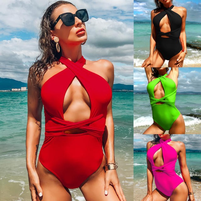 Sexy high neck one piece swimsuits