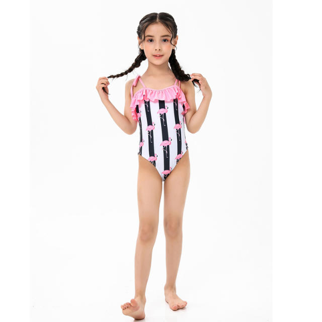 Printing one piece swimsuit for kids