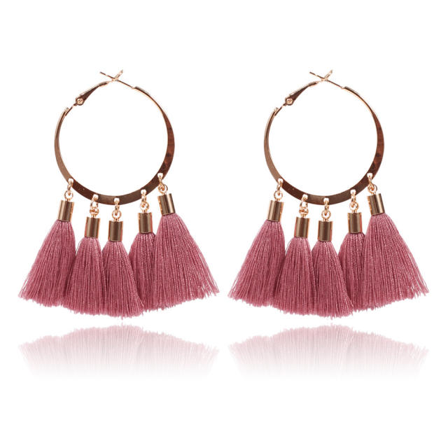 Fashion hoop tassel earrings