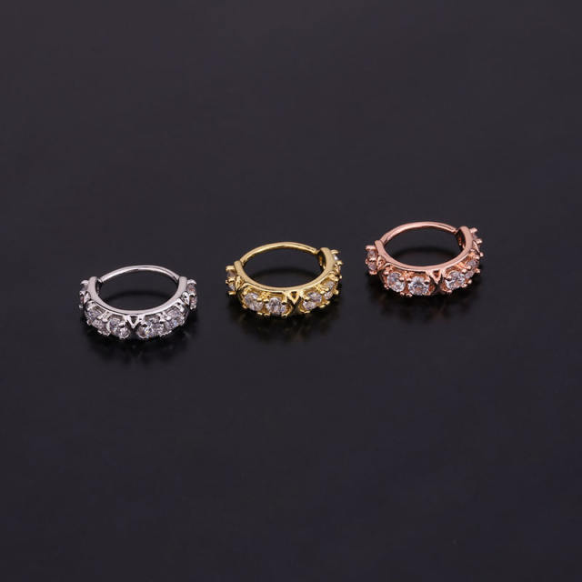 Fashion zircon hoop huggie earrings