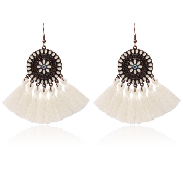 Retro thread tassel earrings