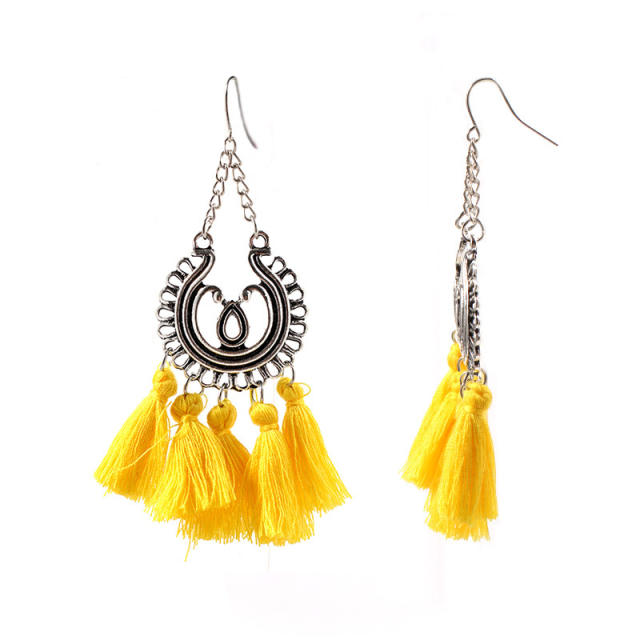 Bohemian thread tassel earrings