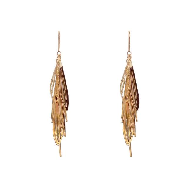 925 silver needle tassel threader earrings