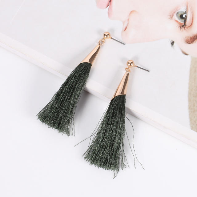 Bohemian style retro thread tassel earrings