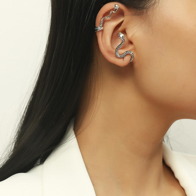 Snake fashion cuff earrings