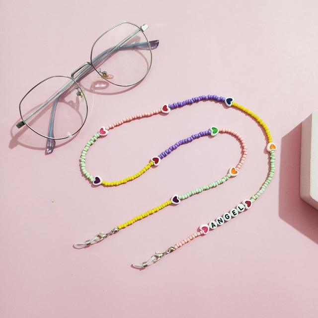 Colorful love heart glasses chain