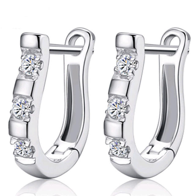 Fashion cubic zirconia huggie earrings