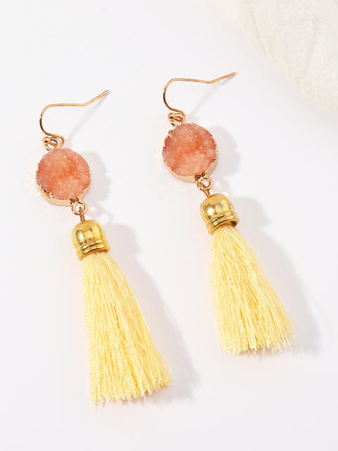 Bohemian thread tassel earrings