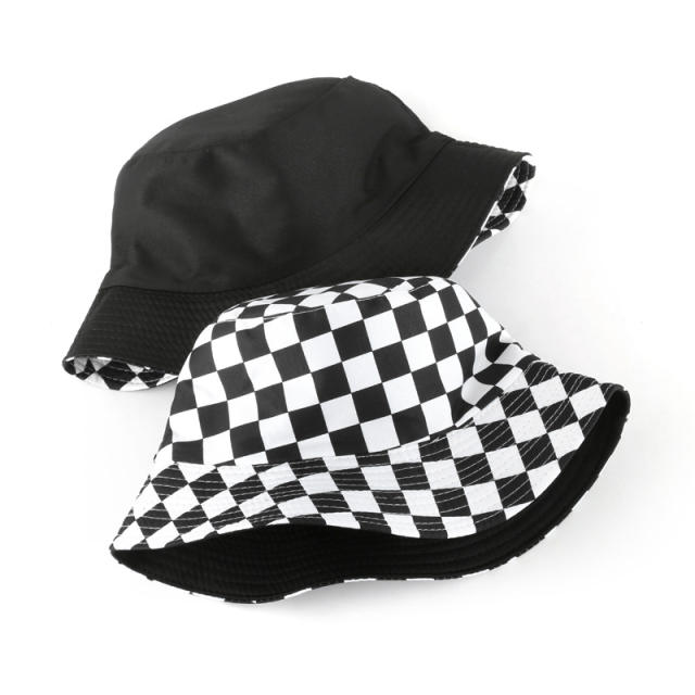 Checkerboard bucket hat