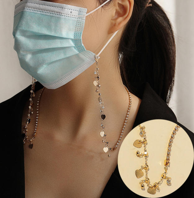 Colored diamond glasses chain mask chain