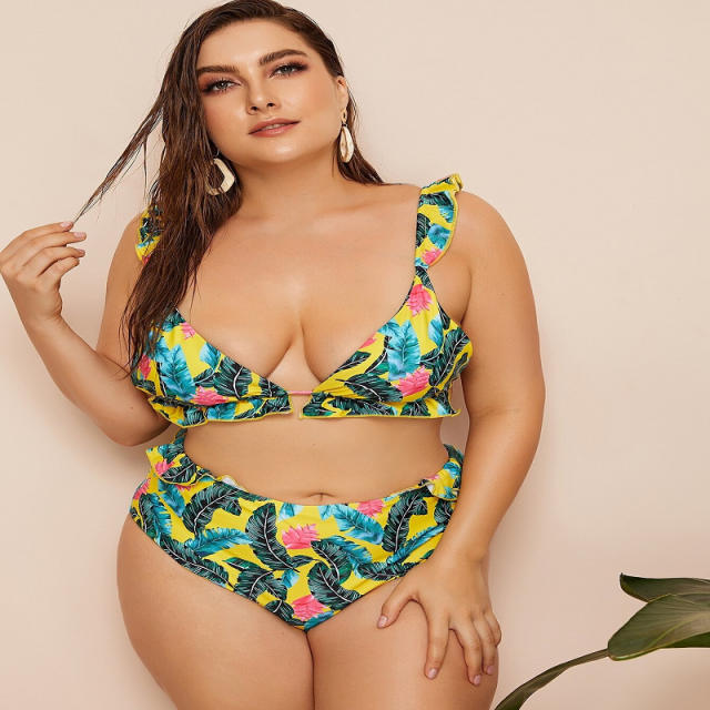 Sexy plus size two piece swimwear