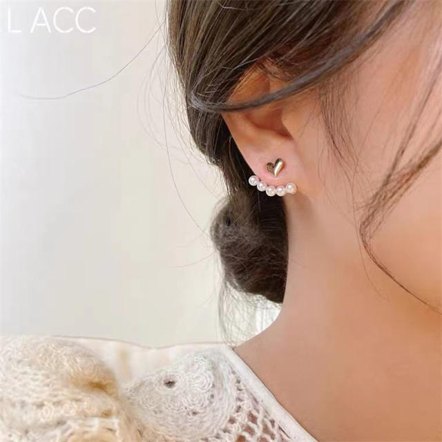 S925 Silver needle pearl stud earrings