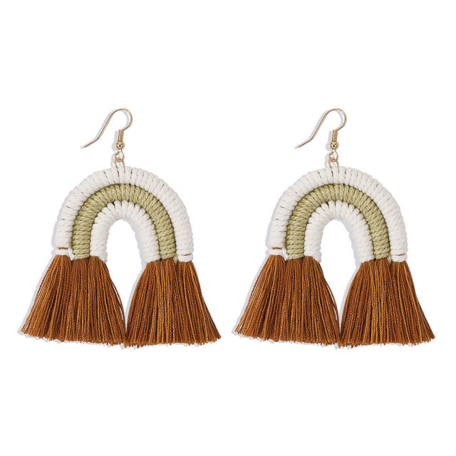 Bohemian thread tassel earrings