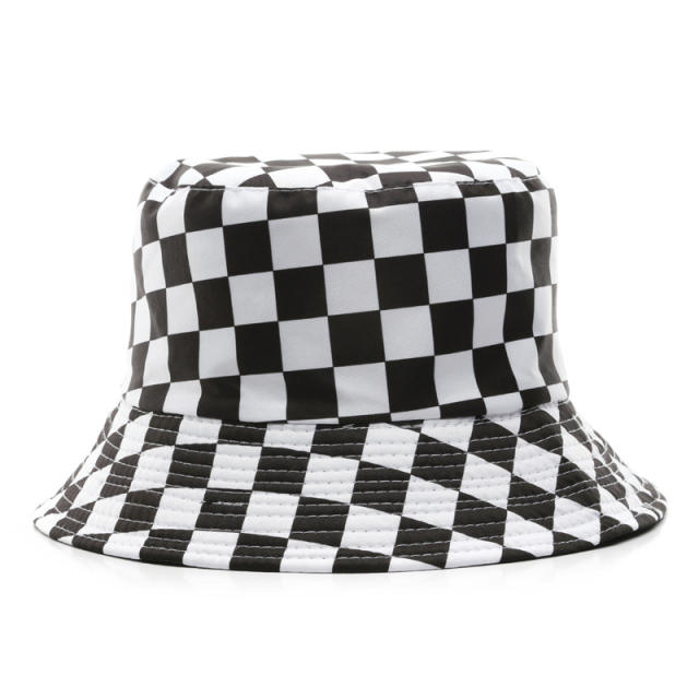 Checkerboard bucket hat