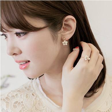 Fashion flower jacket earrings