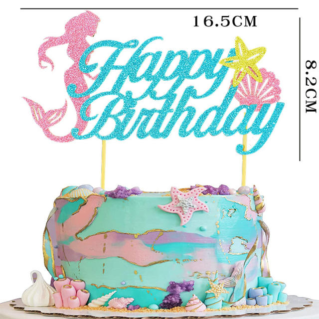 Mermaid Princess Party cake topers cup cake