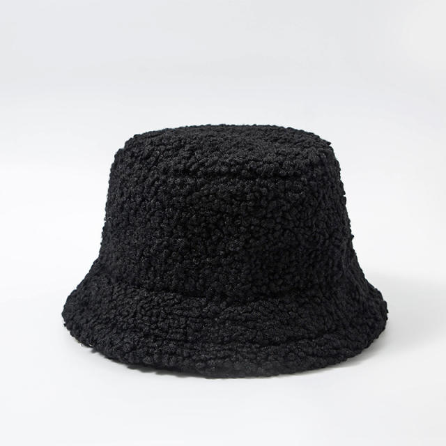 Warm solid color bucket hat