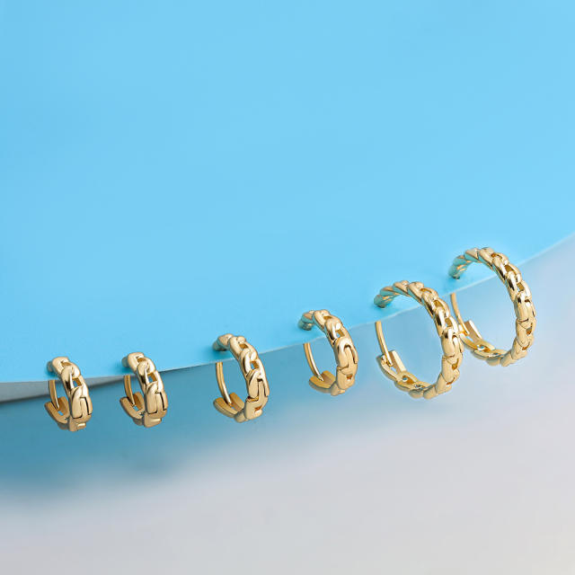 Fashion alloy chain huggie earrings