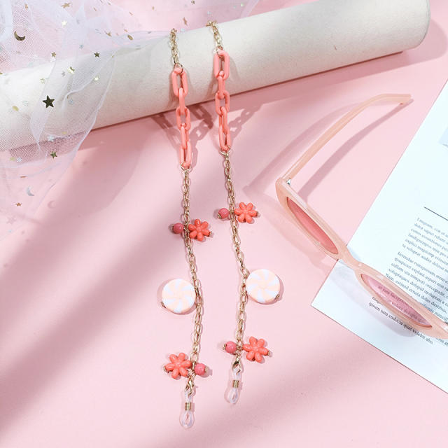 Candy flower color glasses chain