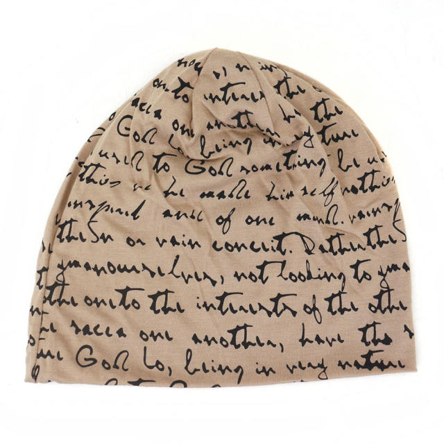 Letter pattern beanie cap