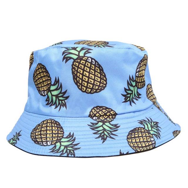 Printed fruit pattern bucket hat