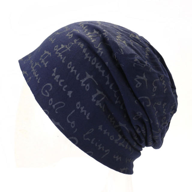 Letter pattern beanie cap