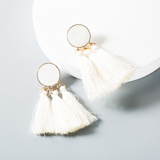 Bohemian thread tassel earrings