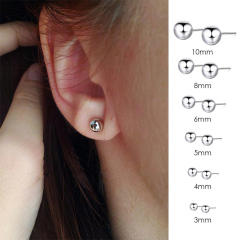 Stainless steel bead ear studs