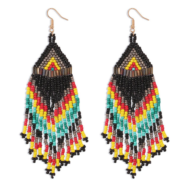 Seed bead tassel earrings