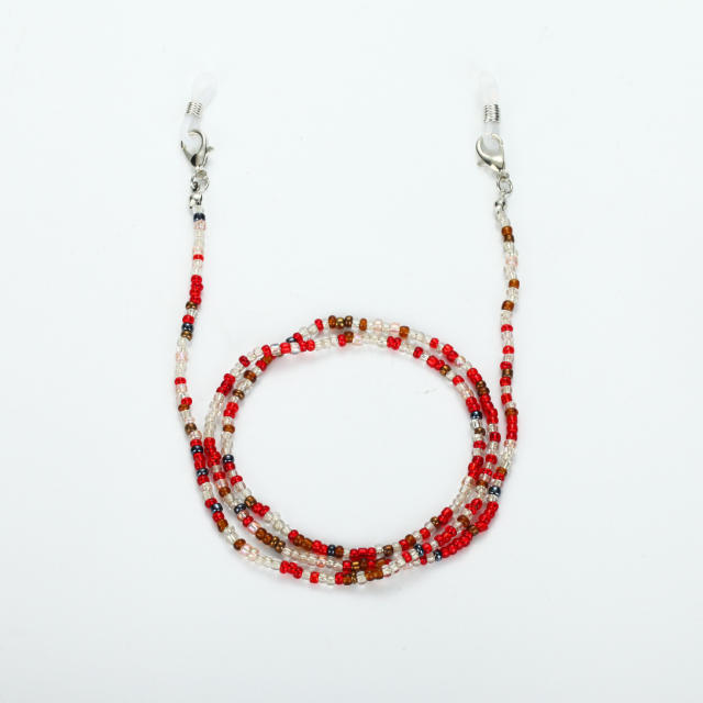 Colorful beaded glass mask chain 70cm