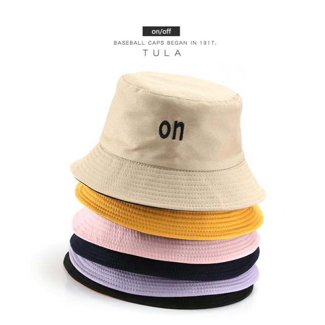 Letter embroidered bucket hat
