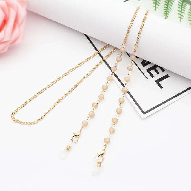 Faux crystal beads chain for glasses mask