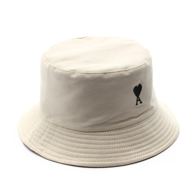Letter love heart embroidered bucket hat