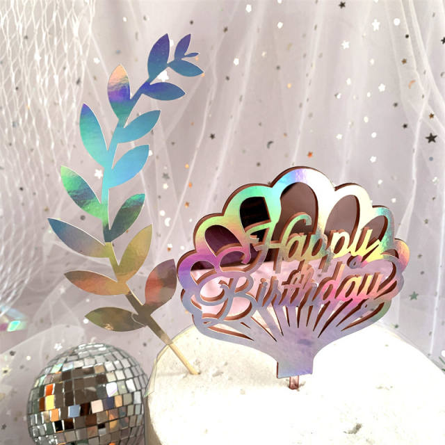 Happy birthday double layer laser cake toppers