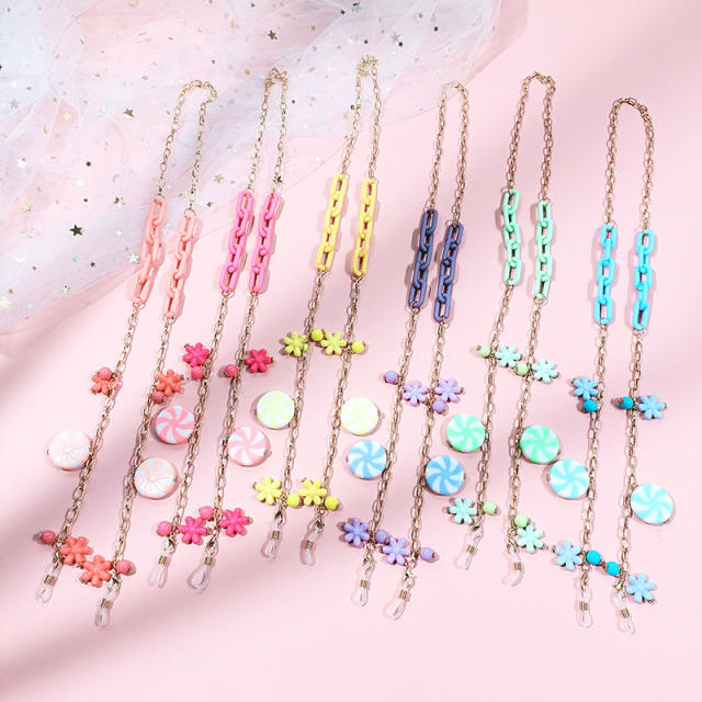 Candy flower color glasses chain