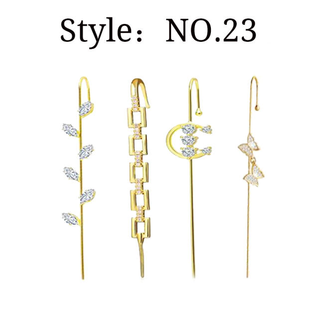 Fashion zircon alloy ear pin