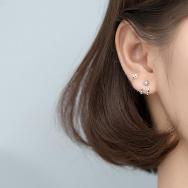 925 silver simple jacket earrings