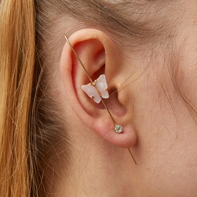 Fashion butterfly copper ear pin