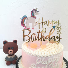 Unicorn happy birthday cake toppers