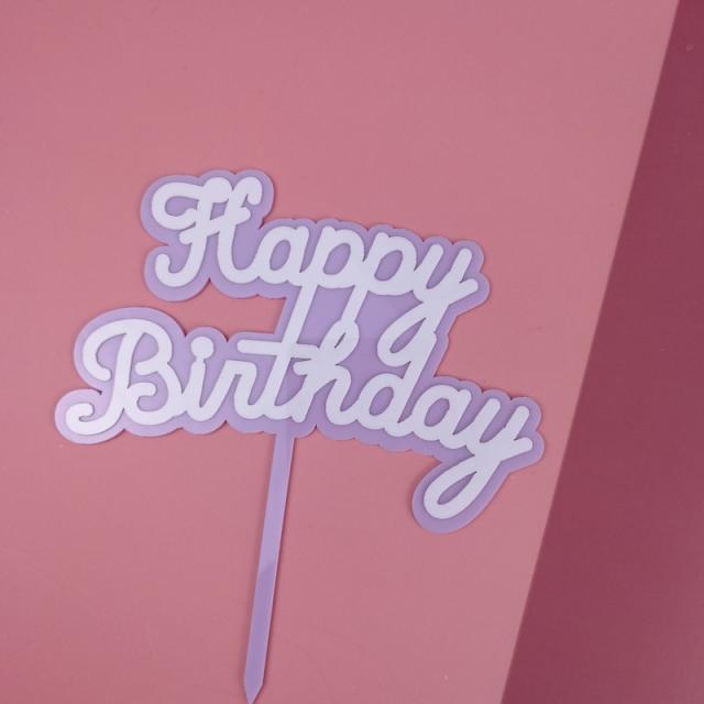 Candy color happy birthday cake toppers